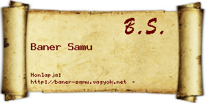 Baner Samu névjegykártya
